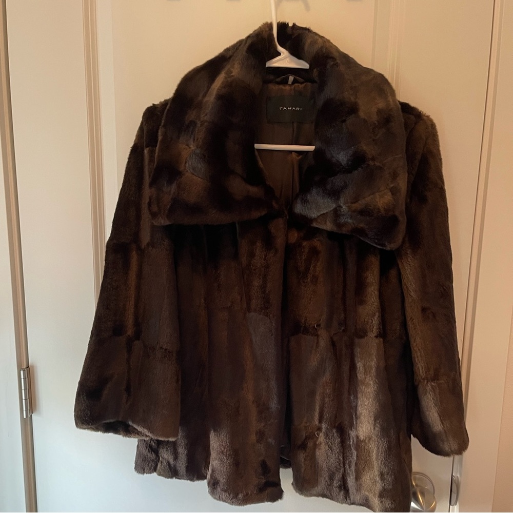 Tahari Faux Fur Coat